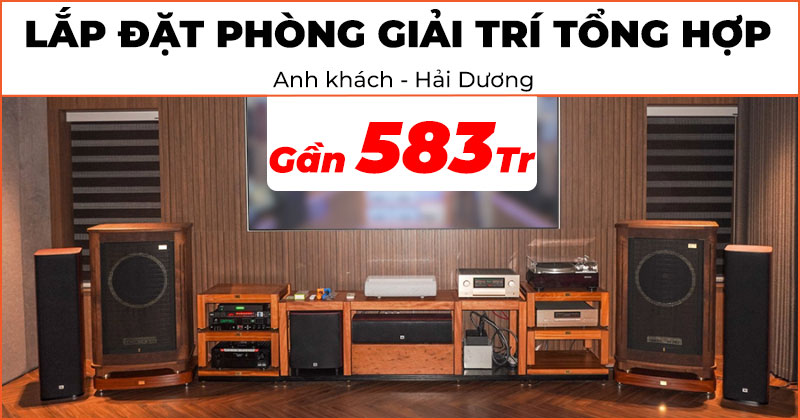 Lắp đặt hệ thống giải trí tổng hợp đẳng cấp trị giá gần 583 triệu đồng cho anh khách ở Hải Dương (B&O Beosound Shape, SamSung LSP9T, Grandview PE-L120 (16:9), Denon AVC X4700H,  JBL Studio 698, JBL Studio 620, Studio 610, Studio 665C, Studio 660P...)