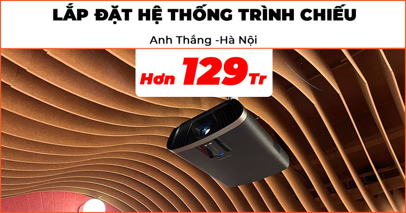 Lắp hệ thống trình chiếu cao cấp cho phòng giải trí của anh Thắng trị giá hơn 129 triệu đồng ở quận Hai Bà Trưng, Hà Nội (GrandView HT-MI133 133 Inch, ViewSonic X100-4K Plus, JKaudio B1 Pro, Electrovoice Everse 8)