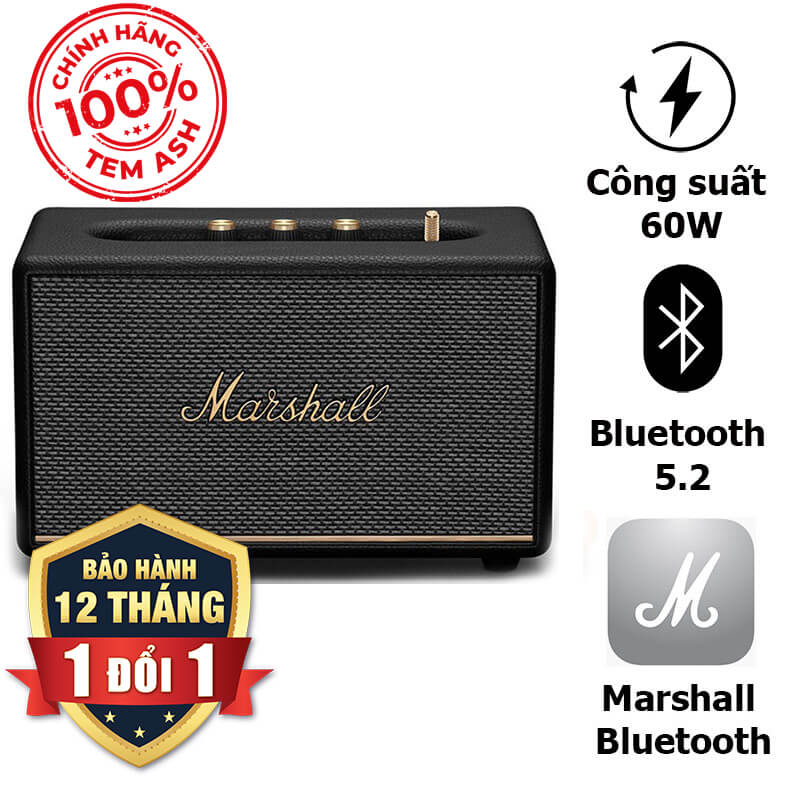 Loa Marshall Acton III (3) Chính Hãng Tem ASH, Công Suất 60W, Bluetooth 5.2, AUX, Nút Đa Hướng