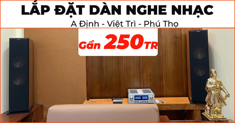 Lắp đặt dàn nghe nhạc cao cấp trị giá gần 250 triệu đồng cho anh Định ở Việt Trì, Phú Thọ (Sub Rel S510, Luxman L507UX, Analysis Oval 9, Music server + DAC + Preamp Denon HEOS Link HS2, Klipsch RF7III)