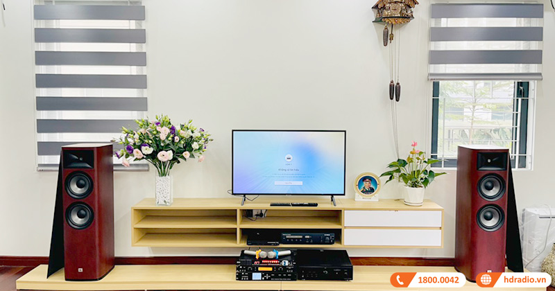 Lắp dàn nghe nhạc và hát karaoke HD61 hay cho anh Khoa ở Thanh Xuân, Hà Nội (JBL Studio 690, Denon PMA 1600NE, JKAudio B9, JKaudio X8000)