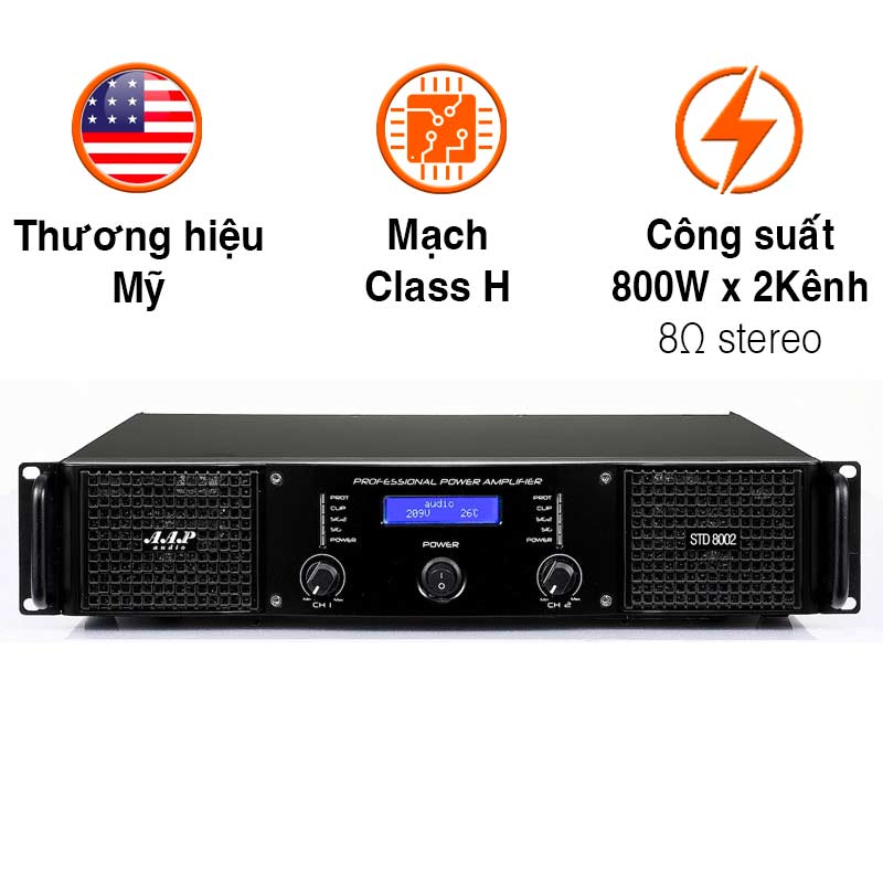 Cục Đẩy Công Suất AAP STD8002, 800W x 2 Kênh