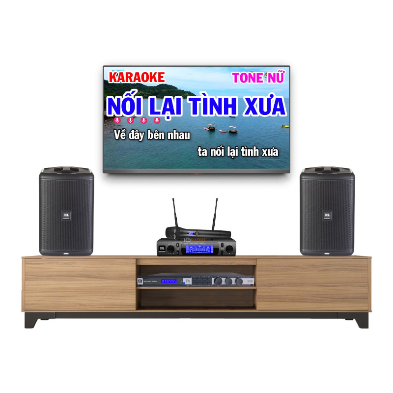 Dàn karaoke Sân Khấu JBL HK92 (JBL Eon One Compact, KX 180A, VM300)