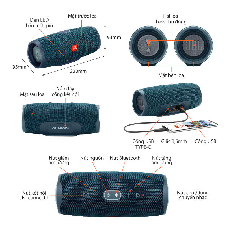 chú thích loa JBL Charge 4