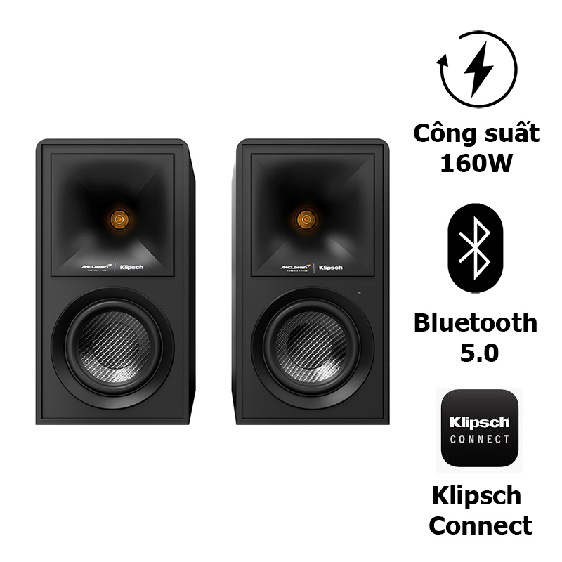 Loa Klipsch The Fives McLaren Edition, 160W, Bluetooth, AUX, RCA, Optical, USB, HDMI ARC