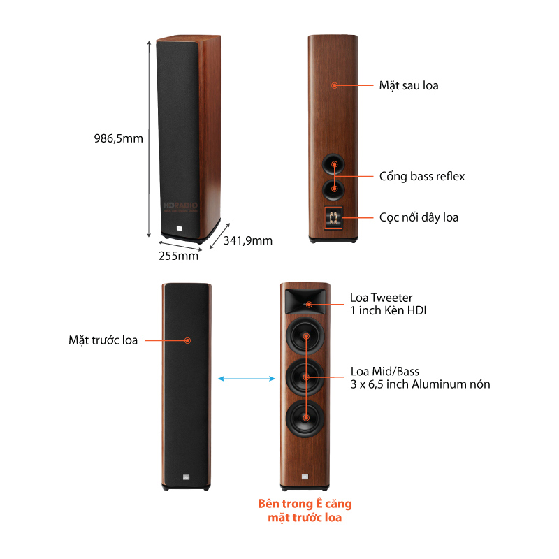 Chu thich loa JBL HDI 3600