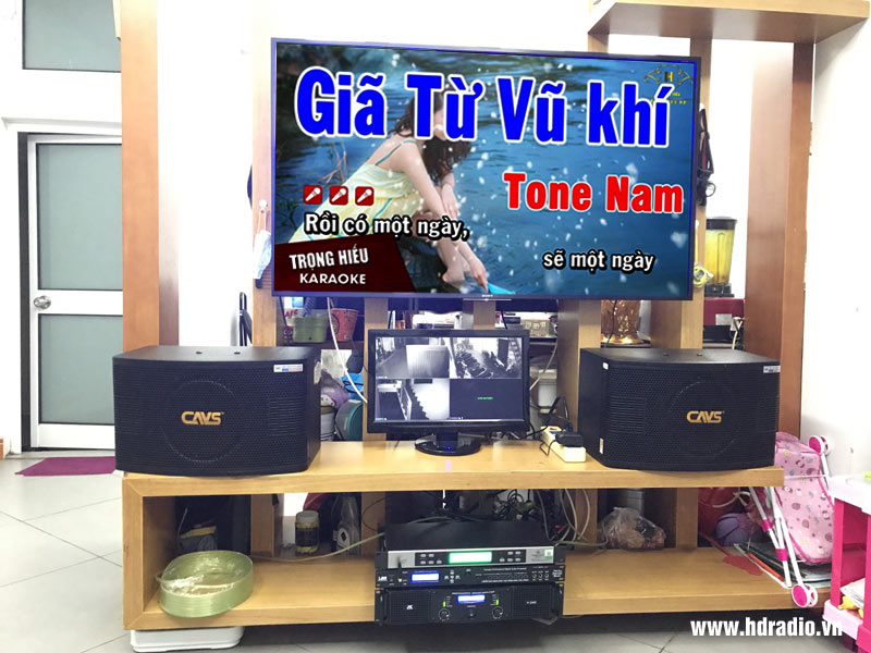 Lắp dàn karaoke anh Khanh ở Hoàn Kiếm, Hà Nội (Loa CAVS LD710, Cục công suất JKAudio H2400, Vang cơ JA TF6 Pro, Micro không dây VinaKTV S500 PRO)