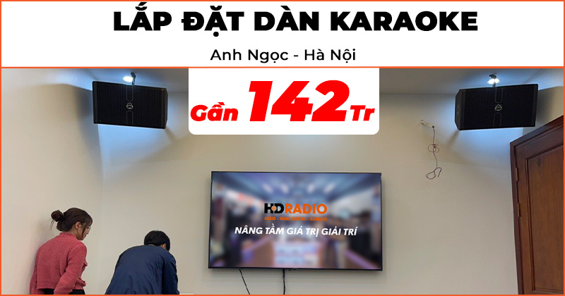Lắp đặt Dàn karaoke Chất Lượng trị giá gần142 triệu đồng cho anh Ngọc ở Mê Linh, Hà Nội (Wharfedale Anglo E312, AX15B, CPD3600, JKaudio X9000 Pro, B9, VietK Plus 6TB, 22inch, Kiwi S803A)