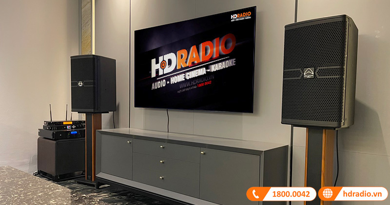 Lắp dàn karaoke Cao Cấp trị giá hơn 95 triệu đồng cho anh Quốc Anh ở Long Biên, Hà Nội (Wharfedale Anglo E12, sub Polk Audio HTS12, JKaudio X6000 Plus, H2600, B9)