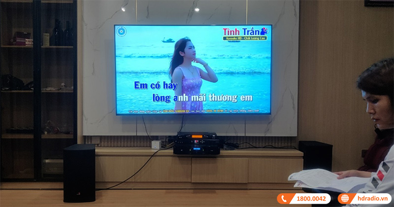 Lắp đặt dàn karaoke HDR73 có trị giá gần 64 triệu đồng cho chị Duyên ở quận Hoàng Mai, Hà Nội (Tecnare E10, JK Audio X6000 Plus, H2600, K800)