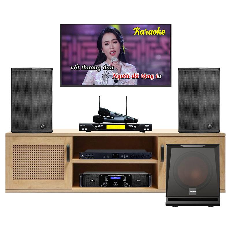 Dàn Karaoke Wharfedale KH76 (Wharfedale Sigma X12, Công suất, X6000 Plus, micro K800, Loa sub D30)