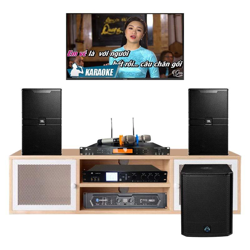 Dàn karaoke gia đình KHD16 (JBL KP4012G2, Wharfedale AX15B, Crown KVS700, JKAudio X9000 Pro, JKAudio B9)