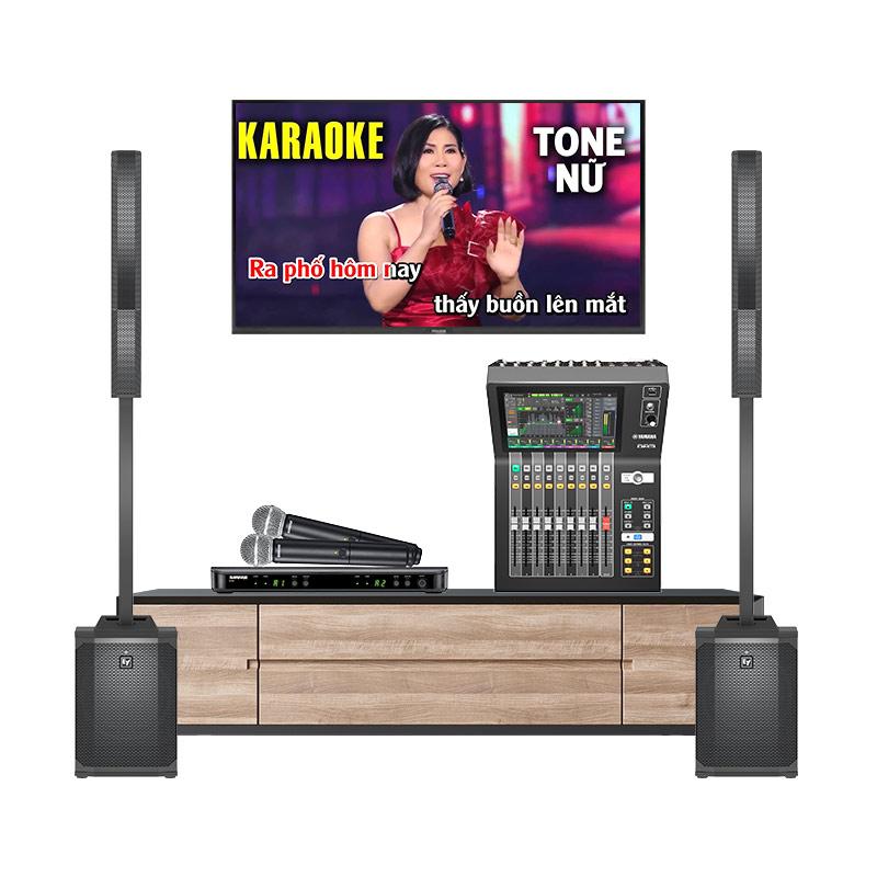 Dàn karaoke gia đình KGD215 (Electro voice Evolve 50, Shure BLX288A/SM58, Yamaha DM3S)