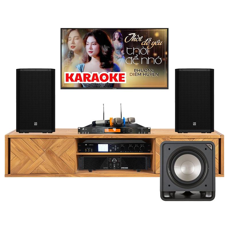 Dàn karaoke gia đình KHD93 (Electro Voice ZLX-12-G2, Wharfedale CPD2600, JKAudio X9000 Pro, B9, Polk Audio HTS12)