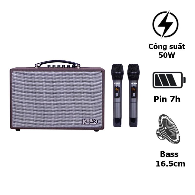 Loa Acnos CS160 Bass 16.5cm, Công Suất50W, Pin 7h, Kèm 2 Tay Mic