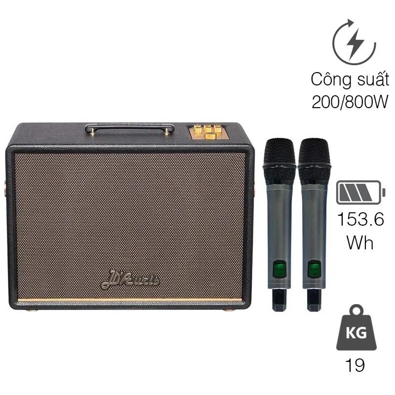 Loa Acnos D'Auris 300, Bass 25cm, Công suất 200W, Bluetooth 5.0, OTG (USB-C)