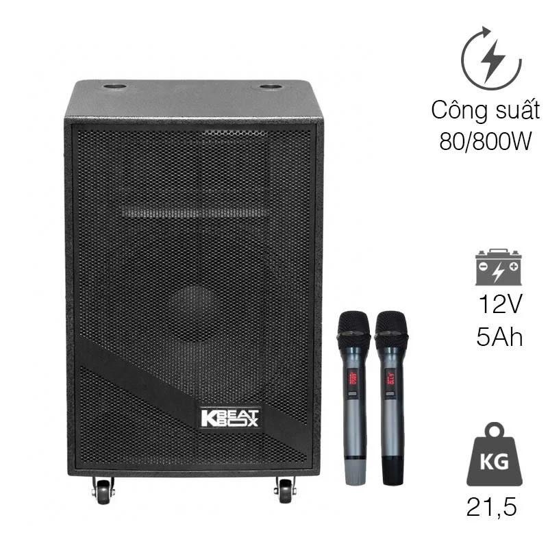 Loa Acnos KB39Neo, Bass 40cm, 80W RMS, Chống hú FBX, Bluetooth 5.0, Optical, 2 Tay Micro