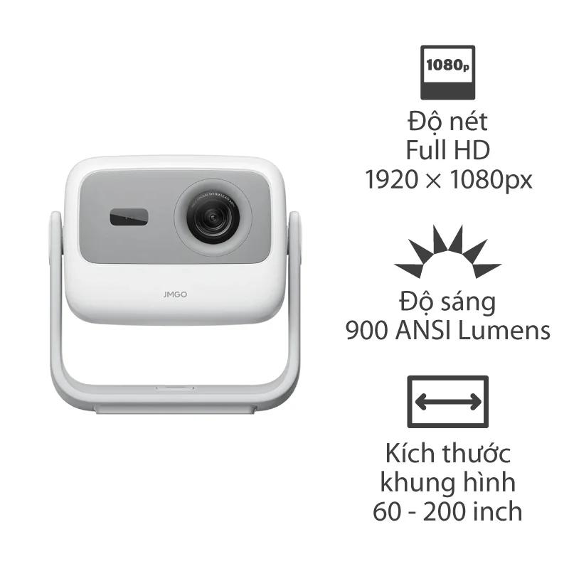 Máy chiếu Jmgo N1, Full HD 1080P, 750 ISO Lumens(900 ANSI Lumens) 60 - 200 inch, Android TV 11, HDMI, USB, AUX, Wifi 6, Bluetooth