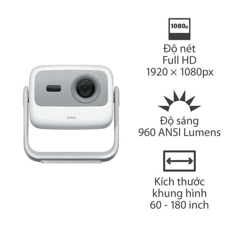 Máy Chiếu Jmgo N1S SE, 960 ANSI Lumens, Full HD (1920x1080p) 60-180 inch, Google TV, HDMI, Google Voice Assistant