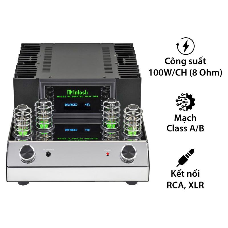 Amply Đèn McIntosh MA252, 2 Kênh, 100W/CH (8 Ohm) Amply Đèn McIntosh MA252, 2 Kênh, 100W/CH (8 Ohm)