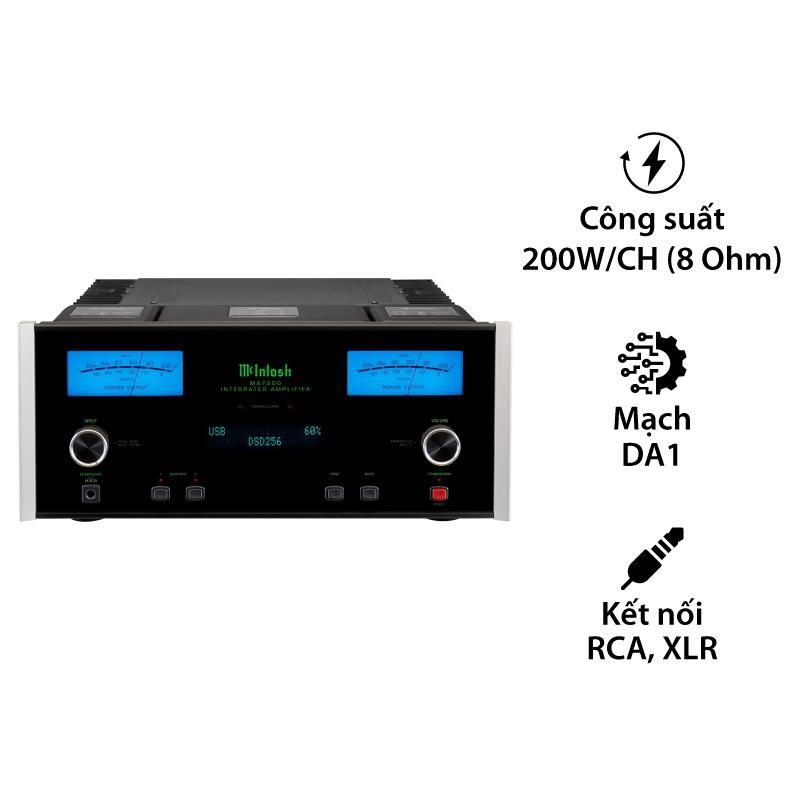 Amply McIntosh MA7200, 2 Kênh, 200 W/CH Amply McIntosh MA7200, 2 Kênh, 200 W/CH