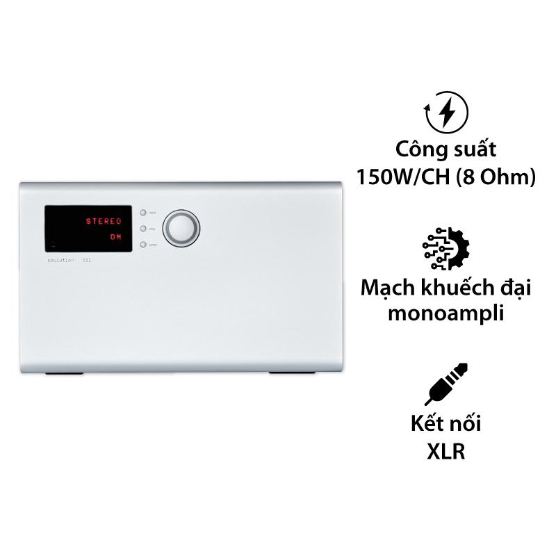 Amply Soulution 511, 2 Kênh, 150W/CH (8 Ohm - Chế Độ Stereo/Dual) Amply Soulution 511, 2 Kênh, 150W/CH (8 Ohm - Chế Độ Stereo/Dual)