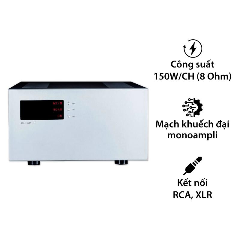 Amply Soulution 711, 2 Kênh, 150W/CH (8 Ohm) Amply Soulution 711, 2 Kênh, 150W/CH (8 Ohm)