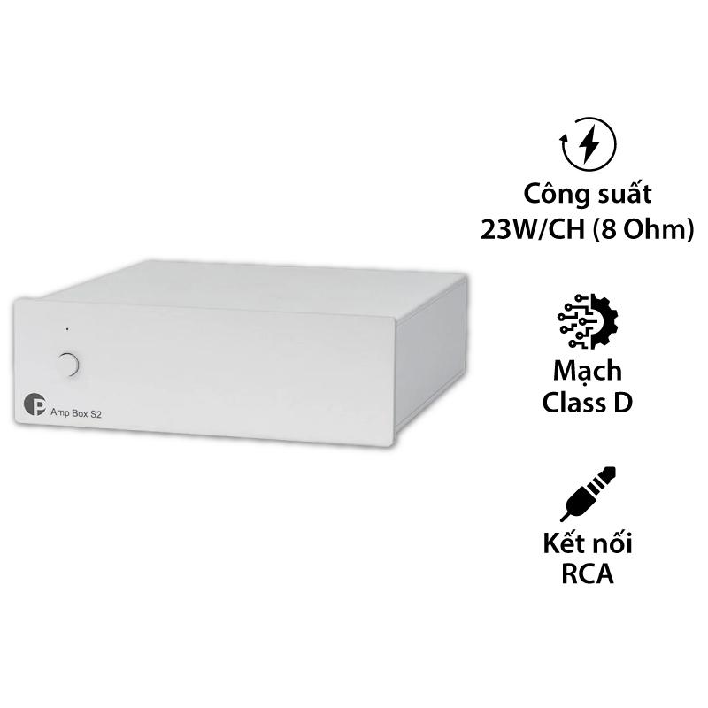 Power Amply Pro-Ject Amp Box S2, 2 Kênh, 23W/CH (8 Ohm) Power Amply Pro-Ject Amp Box S2, 2 Kênh, 23W/CH (8 Ohm)