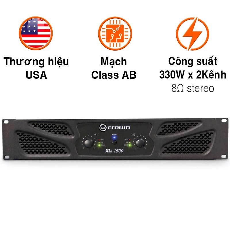 Cục đẩy công suất Crown XLi1500, 330W x 2 Kênh Cục đẩy công suất Crown XLi1500, 330W x 2 Kênh