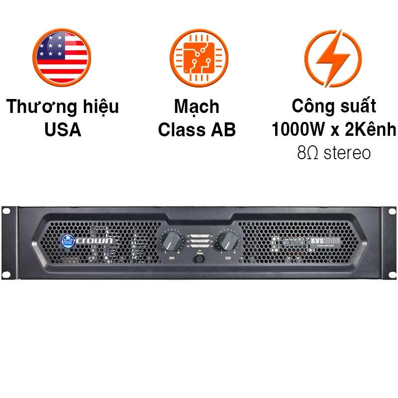 Cục đẩy công suất Crown KVS1000, 1000W x 2 Kênh, Class A/B Cục đẩy công suất Crown KVS1000, 1000W x 2 Kênh, Class A/B