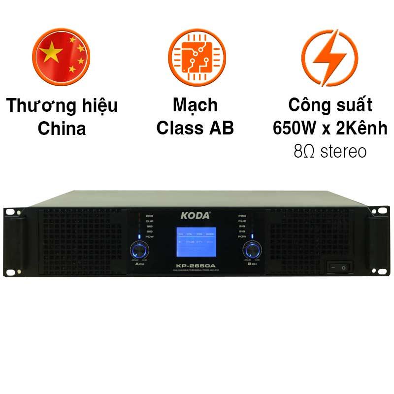 Đẩy Công Suất Koda KP2650A, 2 kênh, Công suất 650W Đẩy Công Suất Koda KP2650A, 2 kênh, Công suất 650W