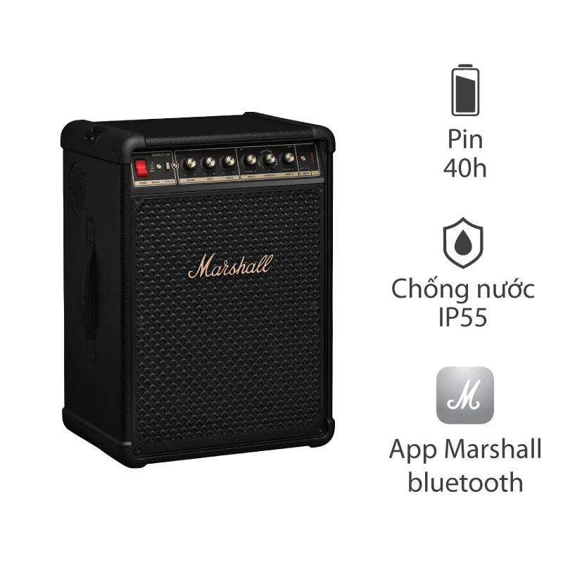 Loa Marshall Bromley 450, Công suất 400W, Pin 40 Giờ, IP55, Bluetooth 5.3, Auracast, Tích hợp LED, App Marshall Bluetooth Loa Marshall Bromley 450, Công suất 400W, Pin 40 Giờ, IP55, Bluetooth 5.3, Auracast, Tích hợp LED, App Marshall Bluetooth