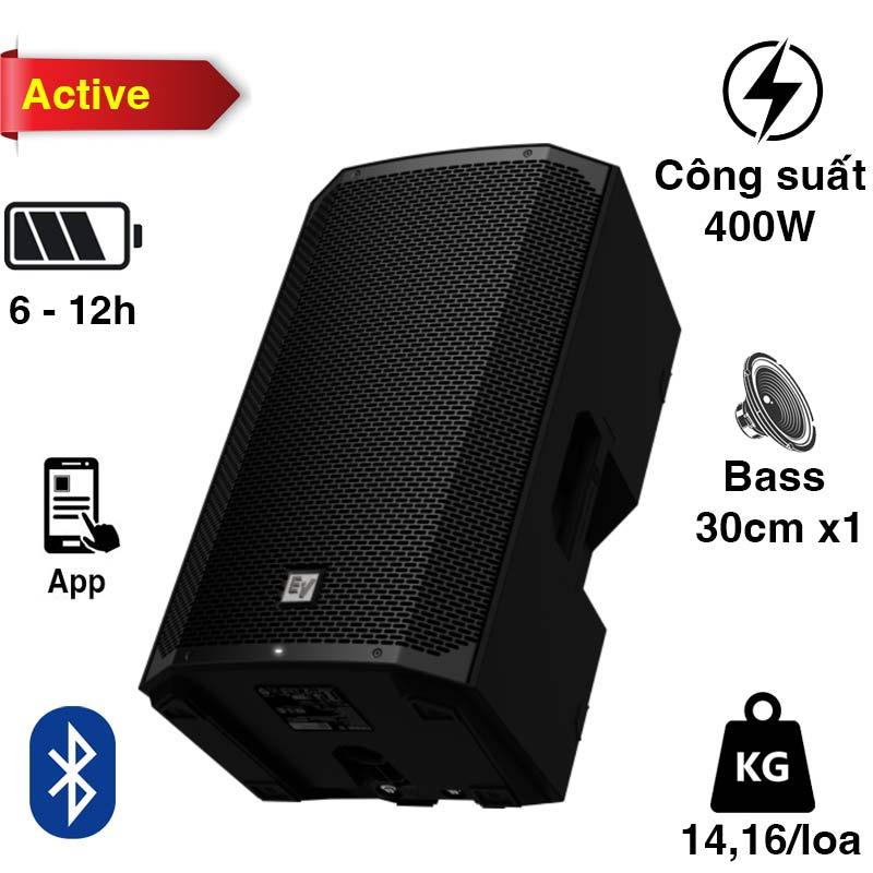 Loa Electro voice Everse 12, Pin 12 giờ, Công Suất 400W, Bass 30cm, 126db, Bluetooth, IP43, Ứng dụng EV Loa Electro voice Everse 12, Pin 12 giờ, Công Suất 400W, Bass 30cm, 126db, Bluetooth, IP43, Ứng dụng EV
