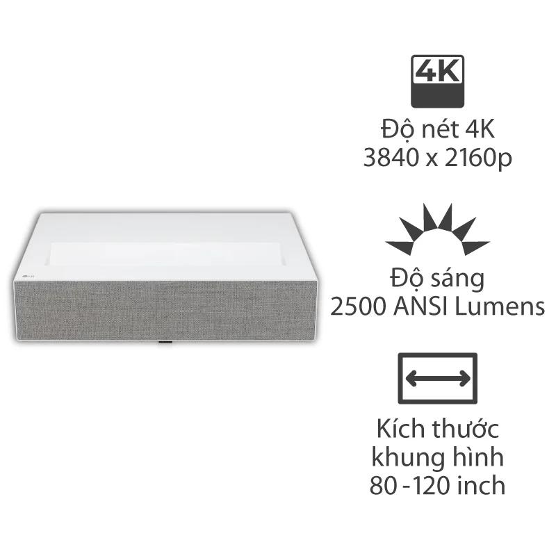 Máy Chiếu Siêu Gần LG HU715QW, 2500 ANSI Lumens, 4K UHD (3840 x 2160) 80-120 inch, Wifi, HDMI, USB Máy Chiếu Siêu Gần LG HU715QW, 2500 ANSI Lumens, 4K UHD (3840 x 2160) 80-120 inch, Wifi, HDMI, USB