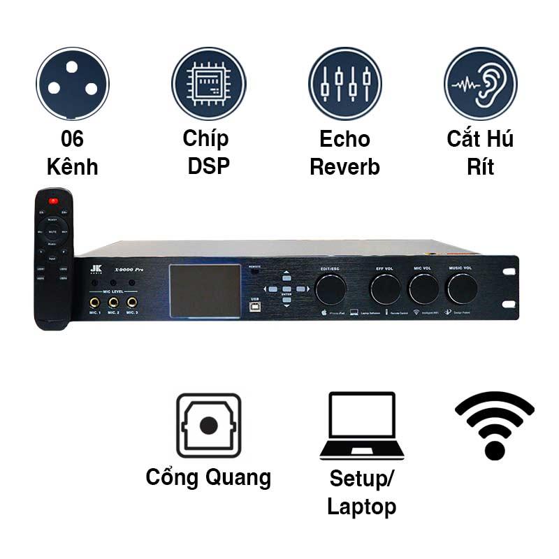 Vang số JKaudio X9000 Pro, Chống Hú Rít, 6CH, Chip DSP mới Vang số JKaudio X9000 Pro, Chống Hú Rít, 6CH, Chip DSP mới