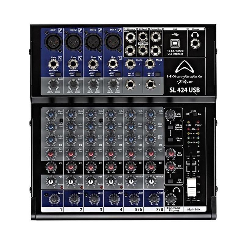 Bàn Mixer Wharfedale SL424USB, 8 Kênh Analog Bàn Mixer Wharfedale SL424USB, 8 Kênh Analog