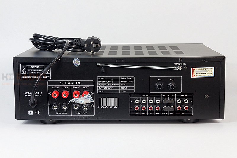 Amply Arirang PA 203Eco (200W/2 Kênh, Bluetooth, FM, 8,5Kg)-7