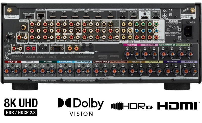 Amply Denon AVC-A110, 8K, 13.2 Kênh, 150W/CH, Bluetooth-10