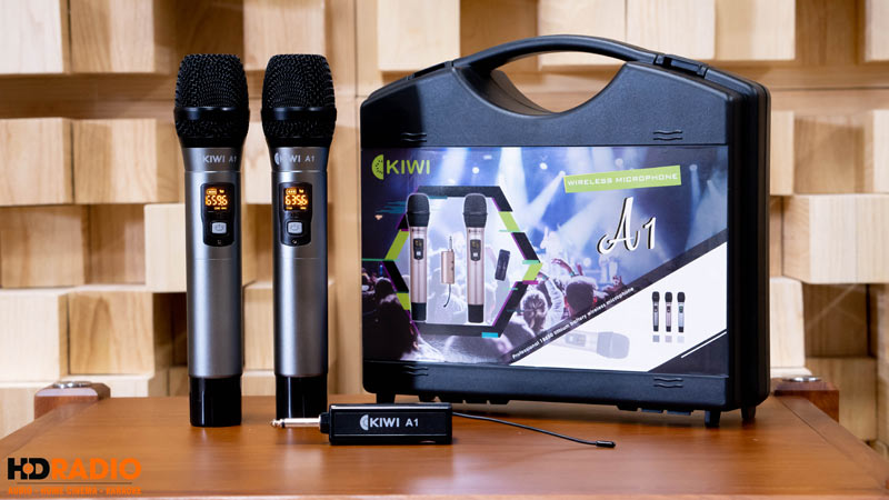 Micro không dây Kiwi A1, 2 tay mic, Kèm Pin + Sạc-1