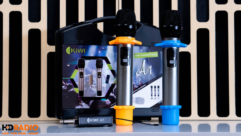 Micro không dây Kiwi A1, 2 tay mic, Kèm Pin + Sạc-2