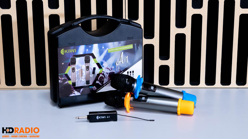 Micro không dây Kiwi A1, 2 tay mic, Kèm Pin + Sạc-4