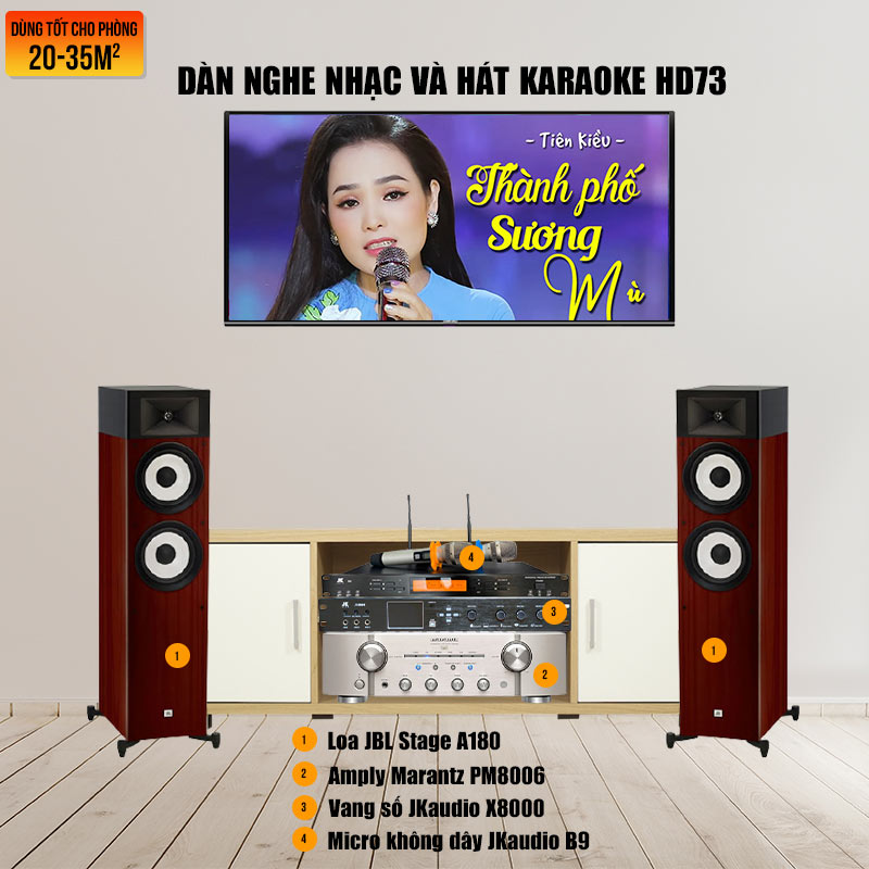 Bộ dàn âm thanh nghe nhạc và hát karaoke JBL HD73-1