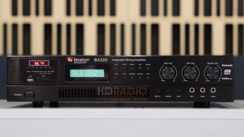Amply Boston BA300 (Công Suất 600W/2 Kênh, Bluetooth, DSP chống hú, 12,8Kg)-1