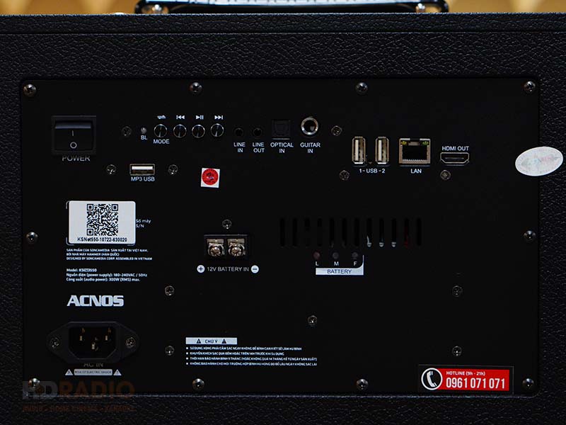 Loa Acnos KSNET550 (BLack Color), Bass 16.5cm, Công Suất 300w, Pin 3-5h-4