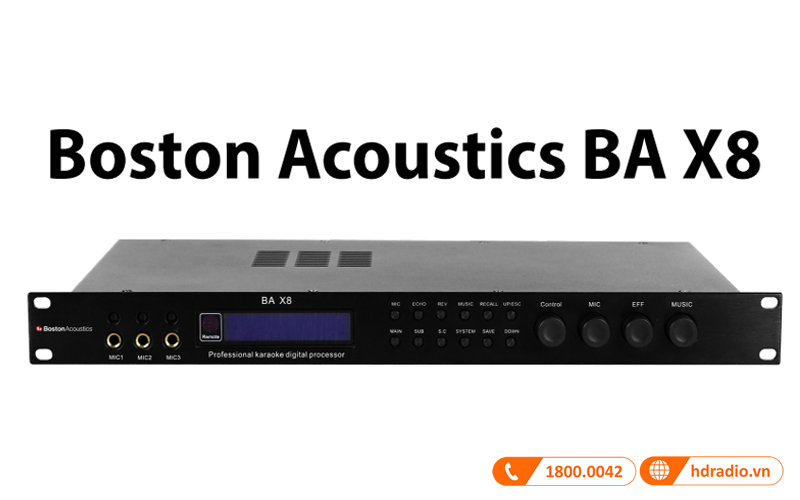 Vang số Boston BAX8, Optical, Echo + Reverb, DSP-1
