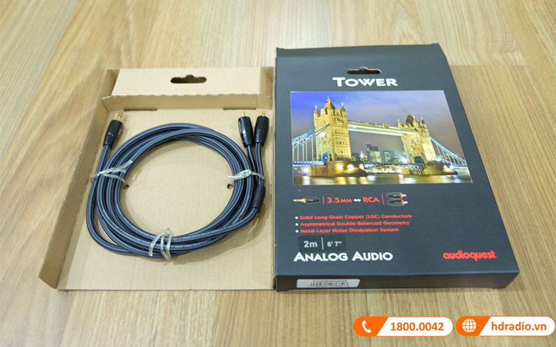 Dây Tín Hiệu Audioquest Tower (Độ dài 0,6m, 1m, 1,5m, 2m, 3m, 5m, 8m, 12m, 16m, 20m) 3.5 to AV, AV to AV-3