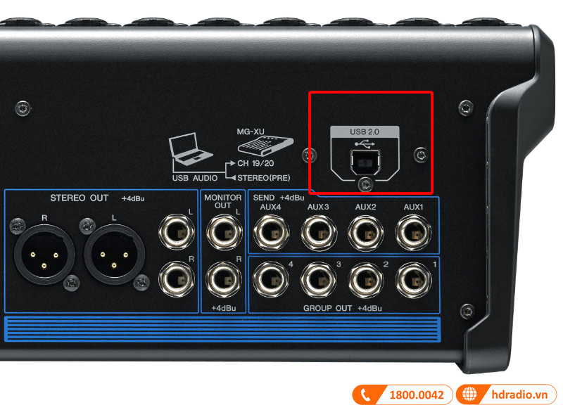 Bàn Mixer Yamaha MG20XU, 20 Kênh, Analog-4