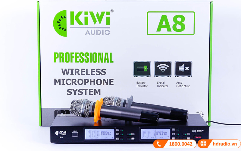 Micro Không Dây Kiwi A8, Cảm biết gia tốc, Cảm biến tự ngắt, Dò sóng sạch-1