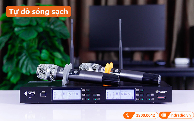 Micro Không Dây Kiwi A8, Cảm biết gia tốc, Cảm biến tự ngắt, Dò sóng sạch-2