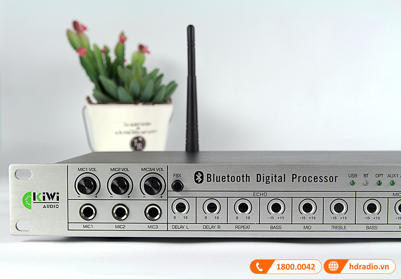 Vang cơ Kiwi KF X8 Pro, Bluetooth 4.0, DSP Digital Echo, Cổng Optical-4